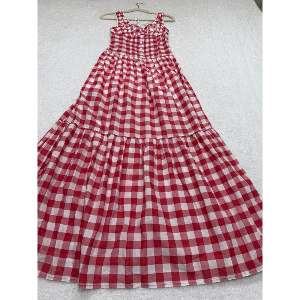 Frankies Bikinis Midi Dress Red Southern Belle Vacay Preppy Resort Size XS NWT - Picture 2 of 10